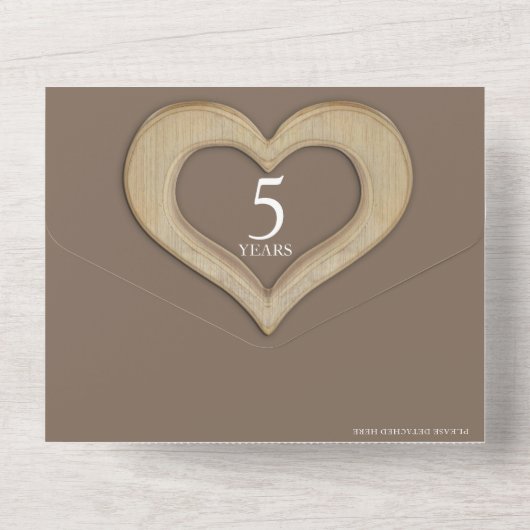 5de bruine foto van de huwelijksdag all in one uitnodiging (Achterkant)