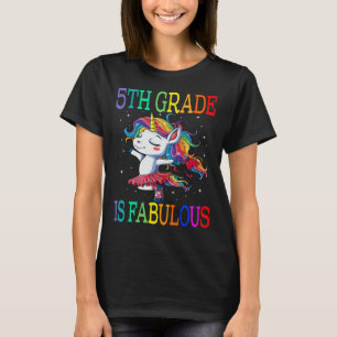 5de graad is de Fabulous Unicorn terug naar school T-shirt