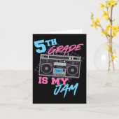 5de graad is mijn Jam - Boombox 80s leraar Kaart (Gele Bloem)