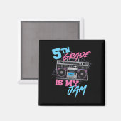 5de graad is mijn Jam -  Boombox 80s leraar Magneet (Voorkant / Achterkant)