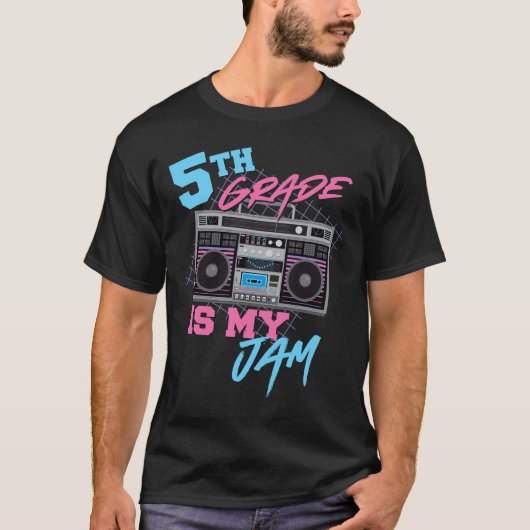 5de graad is mijn Jam - Boombox 80s leraar T-shirt (Voorkant)