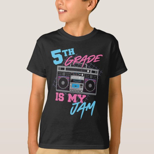 5de graad is mijn Jam - Boombox 80s leraar T-shirt (Voorkant)