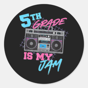 5de graad is mijn Jam Fun leraren studenten terug Ronde Sticker