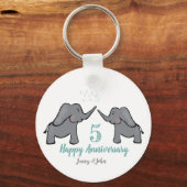 5de houthedantiedaagse olifantensleutelring sleutelhanger (Voorkant)