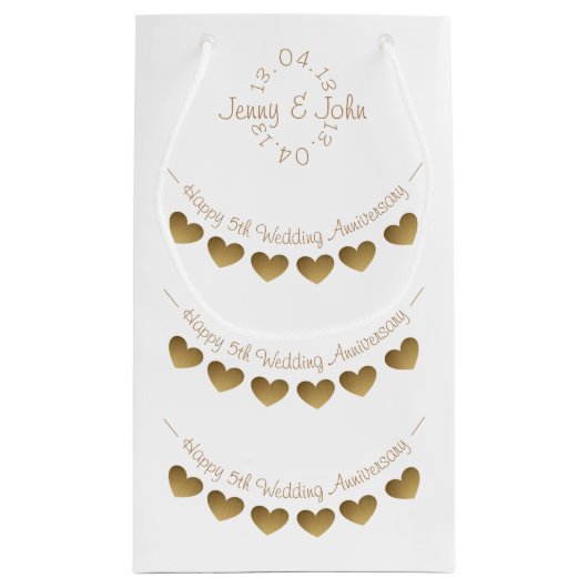 5de Jubileum van het Weddenschap kleine cadeautas  (Achterkant)