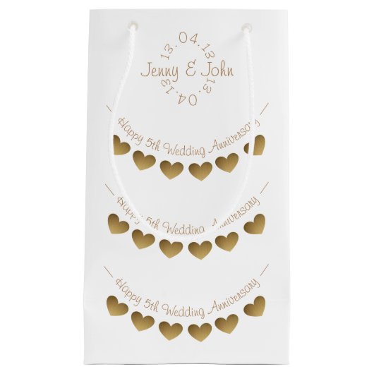 5de Jubileum van het Weddenschap kleine cadeautas  (Voorkant)