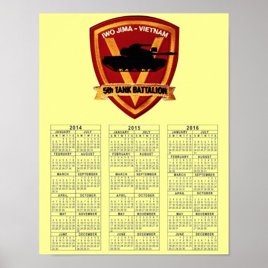 5de TANK BATTALION VIETNAM Poster (Voorkant)