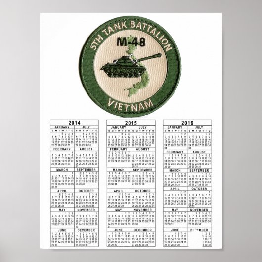5de TANK BATTALION VIETNAM Poster (Voorkant)