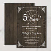 5de trouwdag - Hout Kaart (Voorkant / Achterkant)