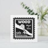 5de trouwdag vasthouden hout kaart (Staand voorkant)