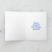 5de verjaardag: Leuke Regenboog #, Aangepaste Naam Kaart (Binnen)