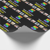 5de verjaardag: Regenboog "5"; Aangepaste Foto's & Cadeaupapier (Hoek)