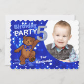 5e Aangepaste foto-uitnodigingen op Beer op jaarda Kaart (Voorkant)