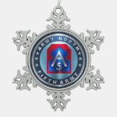 5e ARMY NORTH Tin Sneeuwvlok Ornament (Voorkant)