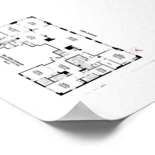 5e Avenue Historic Floor Plan Poster (Hoek)