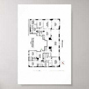 5e Avenue Historic Floor Plan Poster
