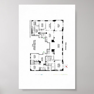5e Avenue Historic Floor Plan Poster