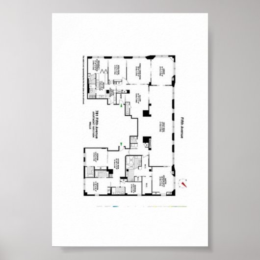 5e Avenue Historic Floor Plan Poster (Voorkant)