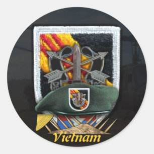 5e bijzondere troepenmacht Groen Berets flash nam  Ronde Sticker