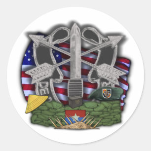 5e bijzondere troepenmacht Groen Berets vietnam St Ronde Sticker