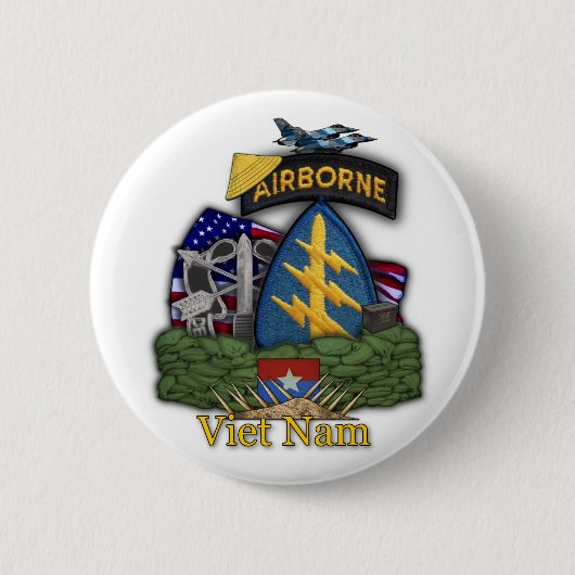 5e bijzondere troepenmacht groene berets vietnam B Ronde Button 5,7 Cm (Voorkant)