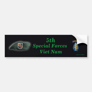 5e bijzondere troepenmacht groene berets vietnam - bumpersticker
