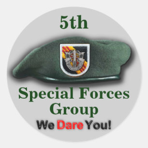 5e bijzondere troepenmacht vietnam war flash Stick Ronde Sticker