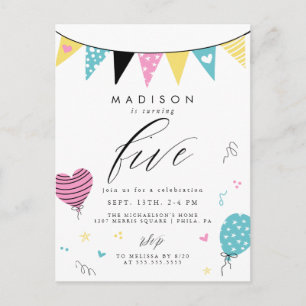 5E BIRTHDAY Kute du Birthday Party Briefkaart