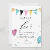 5E BIRTHDAY | Kute du Birthday Party Kaart (Voorkant)