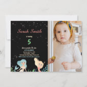 5e Blond Zeemeermin Verjaardag Uitnodigingen met f (Voorkant)