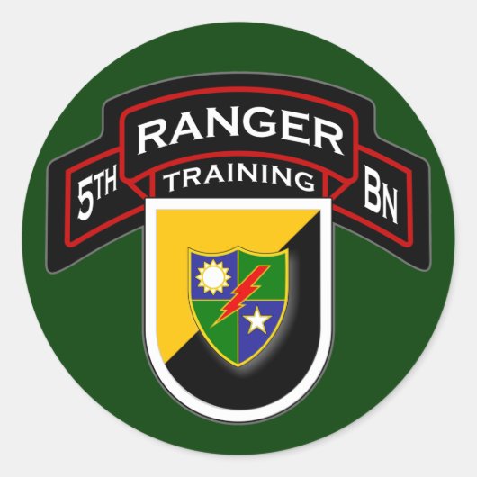 5e BN training, 75e Ranger RGT - Airborne 2 Ronde Sticker (Voorkant)