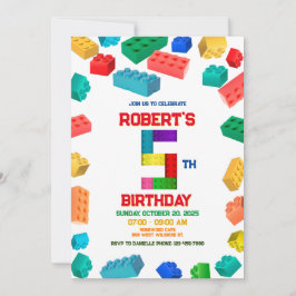 5e bouwstenen verjaardag kaart