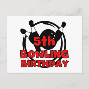 5e Bowling Verjaardag Tshirts en geschenken Briefkaart