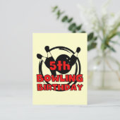 5e Bowling Verjaardag Tshirts en geschenken Briefkaart (Staand voorkant)