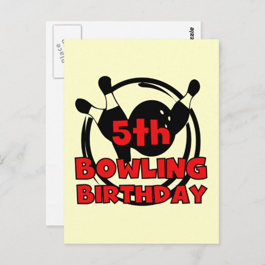 5e Bowling Verjaardag Tshirts en geschenken Briefkaart (Voorkant / Achterkant)