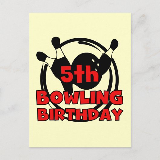 5e Bowling Verjaardag Tshirts en geschenken Briefkaart (Voorkant)