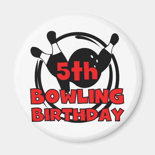 5e Bowling Verjaardag Tshirts en geschenken Magneet (Voorkant)