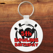 5e Bowling Verjaardag Tshirts en geschenken Sleutelhanger (Voorkant)