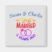 5e bruiloft Jubileum aangepaste namen Magneet (Voorkant)