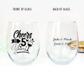 5e bruiloft Jubileum Elegant Celebration Wijnglas Zonder Voet