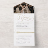 5e bruiloft Jubileum essenhoutmeel RSVP foto All In One Uitnodiging (Binnen)