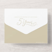 5e bruiloft Jubileum essenhoutmeel RSVP foto All In One Uitnodiging (Achterkant)