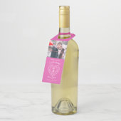 5e bruiloft Jubileum foto roze edelsteen hart Flessenhanger (Schuin)