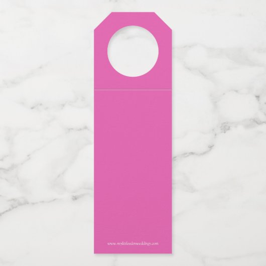 5e bruiloft Jubileum foto roze edelsteen hart Flessenhanger (Achterkant)