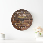 5e bruiloft Jubileum Mr en Mrs Rustic Wood Grote Klok (Huis)