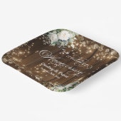 5e bruiloft Jubileum Rustieke String Lights Papieren Bordje (Gebogen)