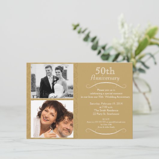 5e bruiloft Jubileum Uitnodiging (Staand voorkant)