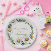 5e bruiloft Jubileum White Daisies Papieren Bordje (Feest)