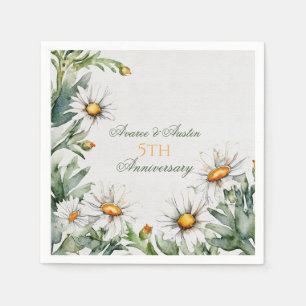 5e bruiloft Jubileum White Daisies Servet