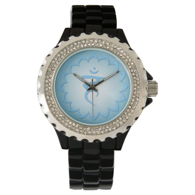 5e Chakra - Throat Chakra - Light Blue Horloge (Voorkant)